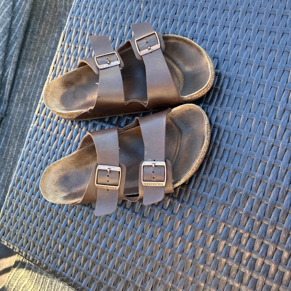 Brown Double Strap Birkenstock Sandals